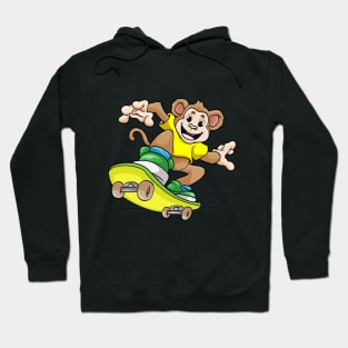 Monkey as Skateboarder with Skateboard Hoodie